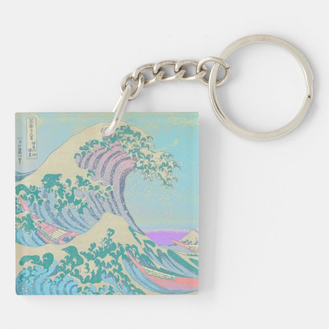Great Wave Pastel Key Ring (Back)