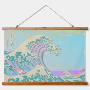Great Wave Pastel Tapestry Wall Hanging