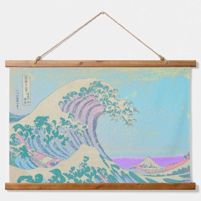 Great Wave Pastel Tapestry Wall Hanging (Front)