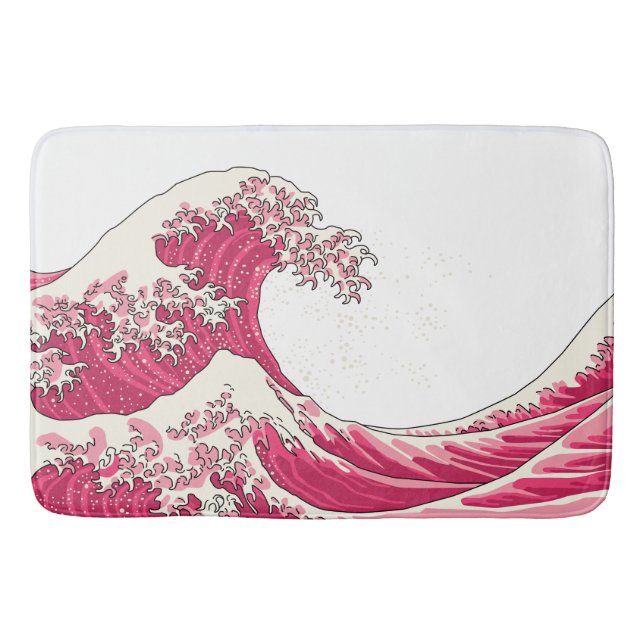 Great wave - pink bathmat (Front)