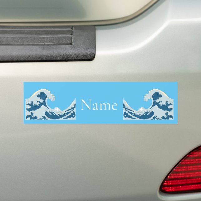 Great Wave Thunder_Cove Bumper Sticker (On Car)