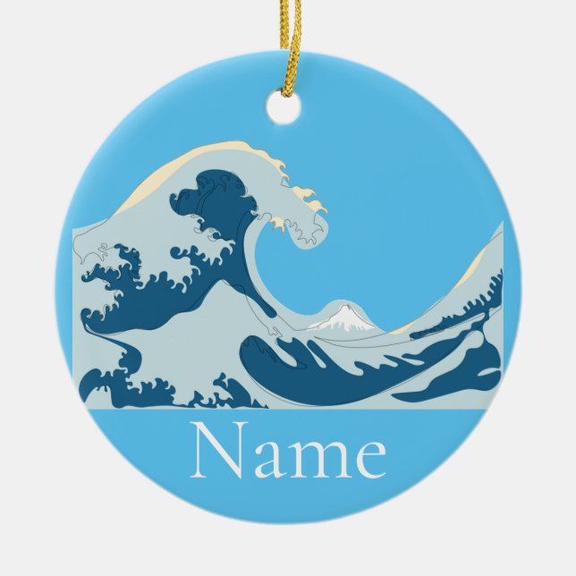 Great Wave Thunder_Cove Ceramic Tree Decoration (Front)