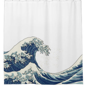 Great wave - traditional blue shower curtain