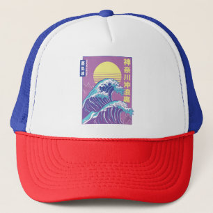 Great Wave Vaporwave Kanagawa Trucker Hat