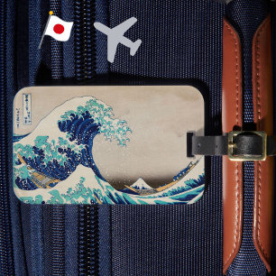 "Great Wave" Vintage Japanese Art Hokusai Elegant Luggage Tag