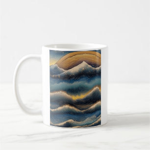 Great waves of kanagawa vintage painting, wave coffee mug