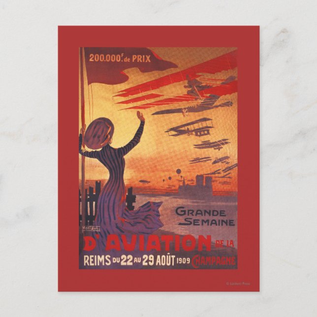 Great Week of Aviation - Woman Waving Poster Postcard (Front)