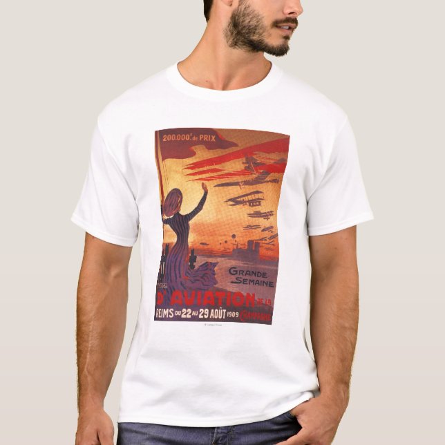 Great Week of Aviation - Woman Waving Poster T-Shirt (Front)