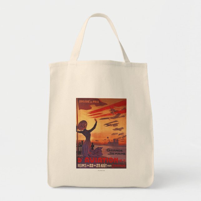 Great Week of Aviation - Woman Waving Poster Tote Bag (Front)