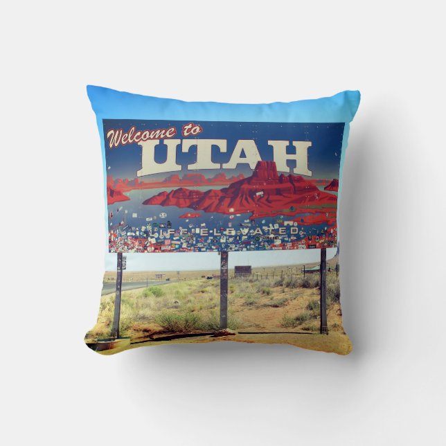 Great Welcome To Utah Sign Pillow! Cushion (Front)