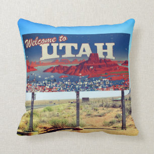 Great Welcome To Utah Sign Pillow! Cushion