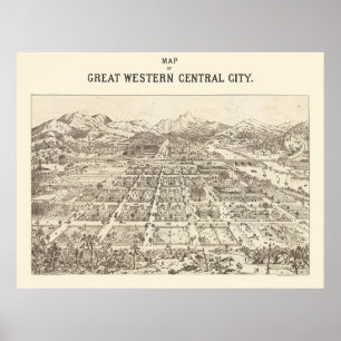 Great Western Central, CO Panoramic Map - 1887 Poster