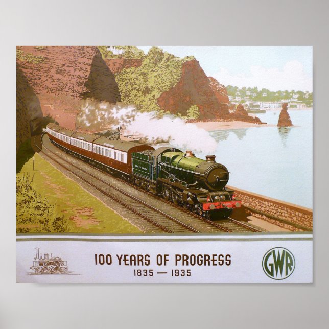 Great Western Railroad, 100 Years of Progress Poster (Front)