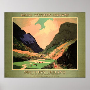 Great Western Railway GWR Southern Ireland Travel Poster