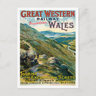 Great Western Railway Picturesque Wales UK Poster Postcard