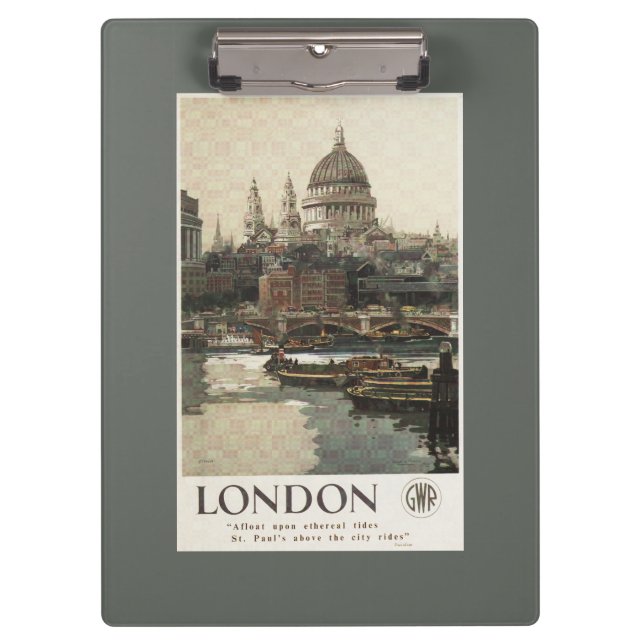 Great Western Railway St. Paul's Travel Poster Clipboard (Front)