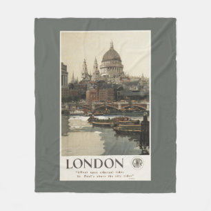 Great Western Railway St. Paul's Travel Poster Fleece Blanket