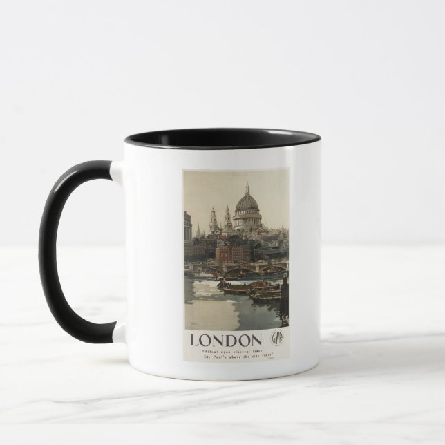 Great Western Railway St. Paul's Travel Poster Mug (Left)