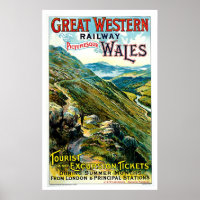 Great Western Railway Wales Vintage Travel Art