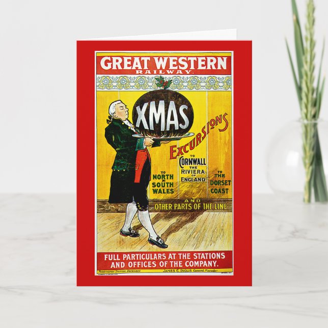 Great Western Railway Xmas Excursions Holiday Card (Front)