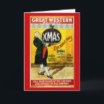 Great Western Railway Xmas Excursions Holiday Card<br><div class="desc">Vintage Great Western Railway "Xmas Excursions" travel poster from 1903. Customise the inside message or leave blank.</div>