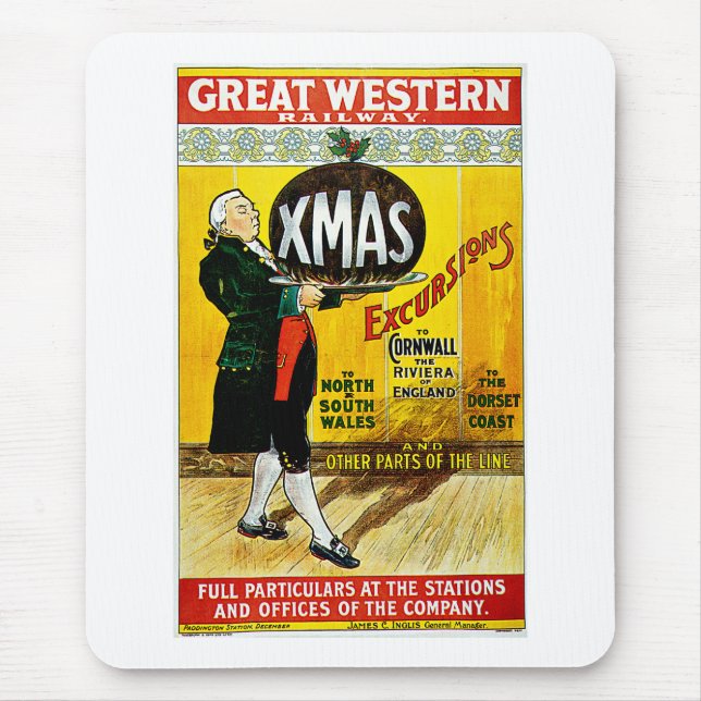 Great Western Railway Xmas Excursions Mouse Mat (Front)