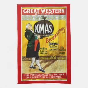 Great Western Railway Xmas Excursions Tea Towel