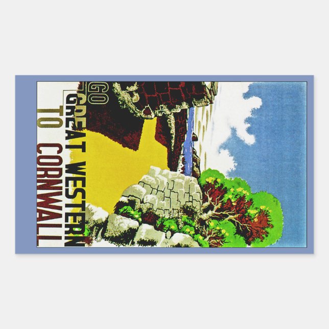 Great Western to Cornwall Rectangular Sticker (Front)