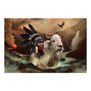 Great White Buffalo Tatanka / American Indian  Photo Print