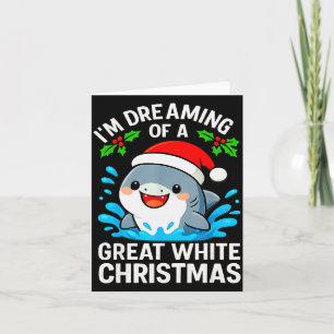 Great White Christmas Shark Funny Santa Holiday Pu Card