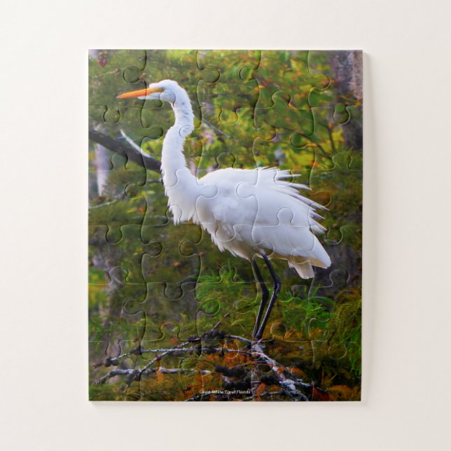 Great White Egret Florida Jigsaw Puzzle (Vertical)