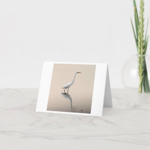 Great White Egret Folded Note Card