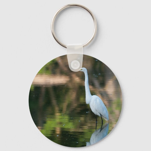 Great White Egret Key Ring (Front)