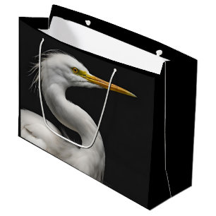 Great White Egret Portrait II Large Gift Bag