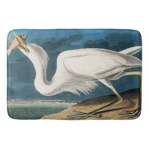 Great White Heron, 1835, The Birds of America Bath Mat