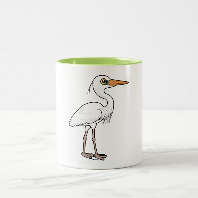 Great White Heron Two-Tone Coffee Mug (Center)