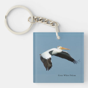 Great White Pelican acrylic key chain