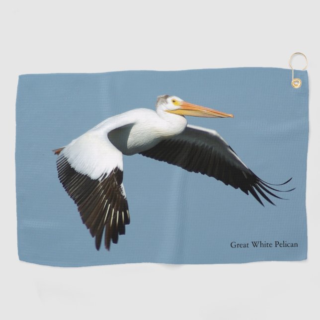 Great White Pelican golf towel (Horizontal)
