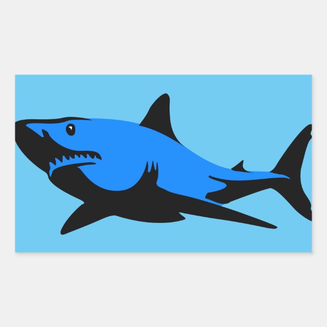 Great White Rectangular Sticker (Front)