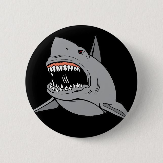 Great White Shark 6 Cm Round Badge (Front)