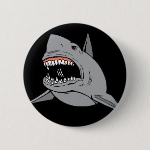 Great White Shark 6 Cm Round Badge