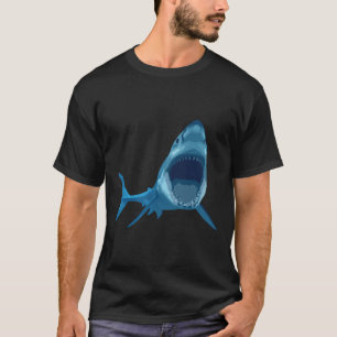 Great White Shark Angry Open Mouth Illustration Re T-Shirt