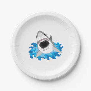 Great White Shark Attack Funny Paper Plate