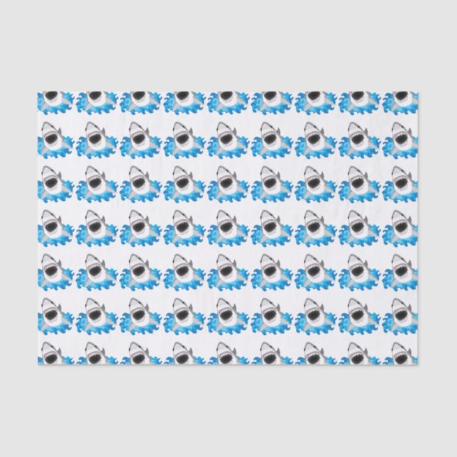 Great White Shark Attack Funny Tissue Paper (Front)