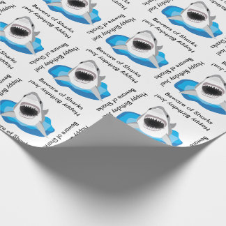 Great White Shark Attack Funny Wrapping Paper