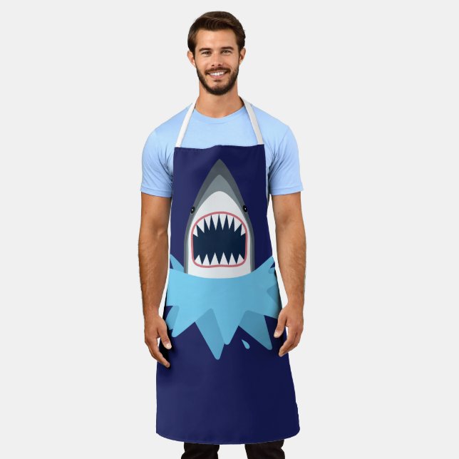 Great White Shark Attack with Open Jaws Apron (Worn)