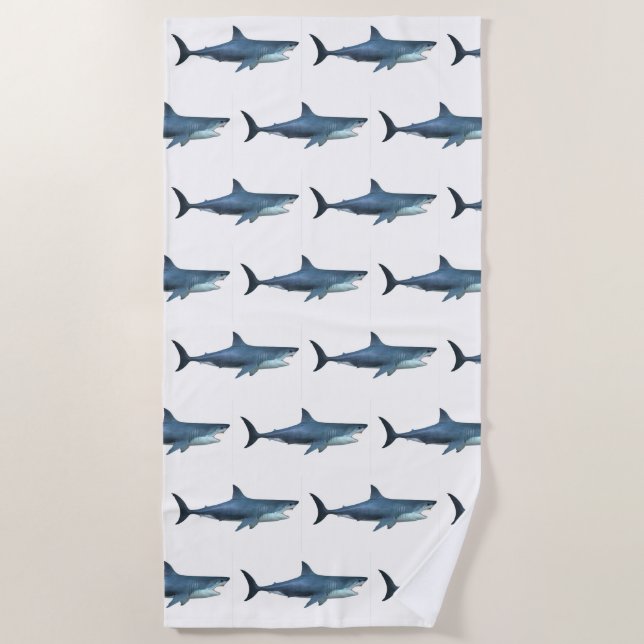 Great White Shark  Beach Towel (Front)