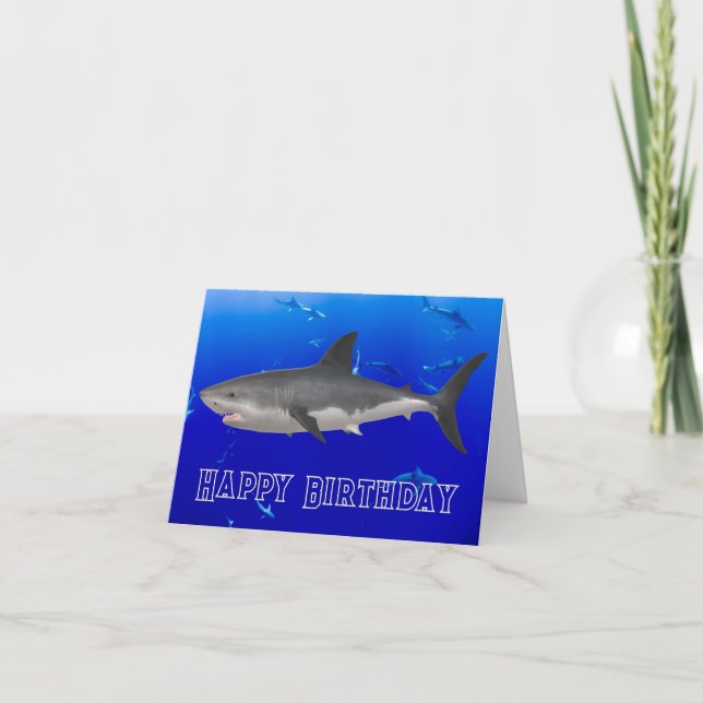 Great White Shark Birthday Card (Front)