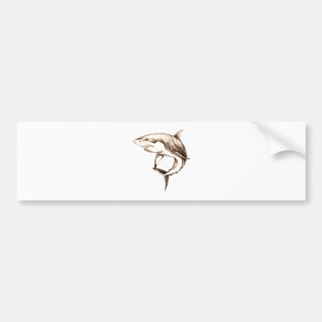 great white shark bumper sticker (Front)