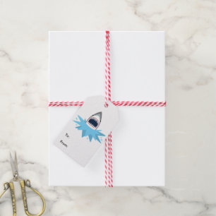 Great White Shark Cartoon Gift Tags
